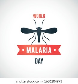 Día Mundial de la Malaria. Diseño vectorial adecuado para folletos, afiches y banner. Mosquito como símbolo de la epidemia de malaria.