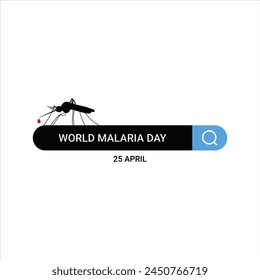 Día Mundial de la Malaria. Diseño de Vector adecuado para folletos, póster de medios sociales y Anuncio. Mosquito como símbolo de la epidemia de malaria Vector de stock.