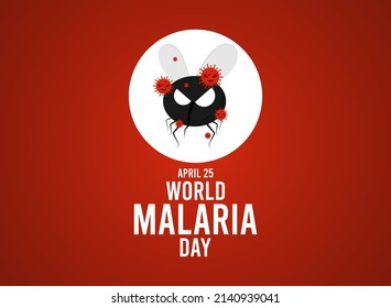 World Malaria Day. Vector Illustration Of The Aedes Aegypti Mosquito Carrying The Dengue Virus. April 25. Poster Or Banner.