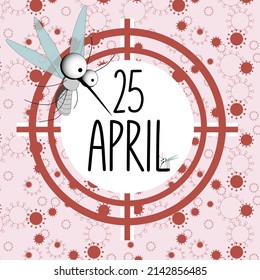 Ilustración vectorial del Día Mundial de la Malaria. Adecuado para tarjetas de felicitación, afiches y banner. Se celebra anualmente el 25 de abril y celebra los esfuerzos globales para combatir la malaria. Ilustración vectorial.