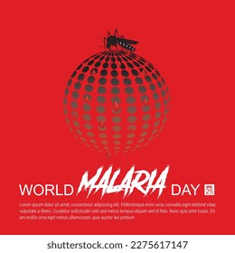 Ilustración del Vector del Día Mundial de la Malaria. Adecuado para tarjetas de felicitación, afiches y banner.