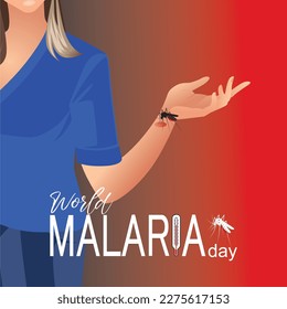 World Malaria Day Vector Illustration. Suitable for greeting card, poster and banner.