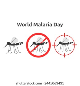 World Malaria Day Vector Illustration. Suitable for greeting card, poster and banner. Malaria and dengue vector design to raise awareness. flat style design