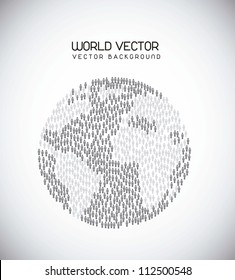 world with man sign over gray background. vector illustration