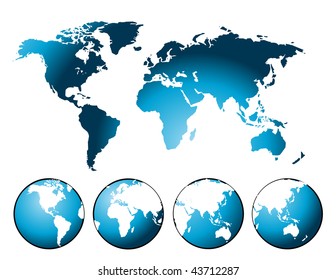 Vector World Maps Globes Business Background Stock Vector (Royalty Free ...