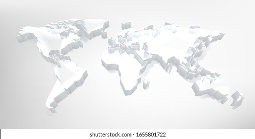 A world map 3d digital technology background 
