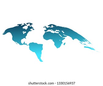World map 3d on white background