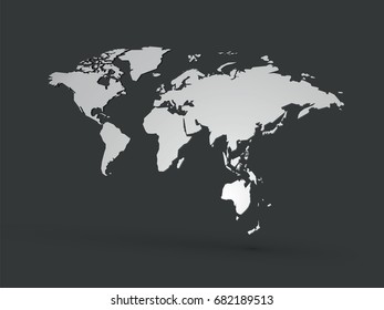 world map 3D polygon vector