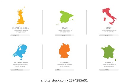 World map 6 continents isolated on white background.