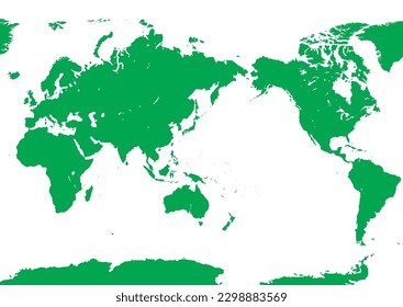 world map 
7 continents (green silhouettes)