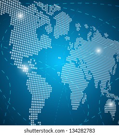 World map abstract background with lines