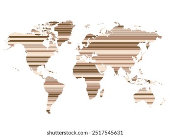 world map abstract design.Pastel brown tones.international,sign,art,region,city,contour,nation,infographic,political,concept,outline.