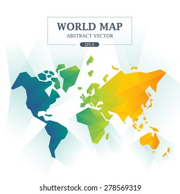 World Map Abstract Full Color Vector Illustration