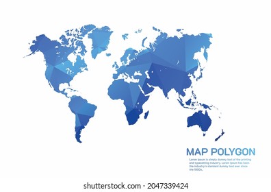 World Map Abstract geometric rumpled triangular low poly style gradient graphic on white background