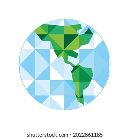 icono de estilo abstracto y geométrico del mapa mundial aislado
