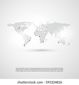 Mapa mundial: Resumen de las conexiones de la red empresarial global, fondo de concepto de tecnología, plantilla de elemento de diseño creativo