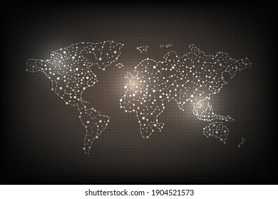 A World map Abstract graphic Vector illustration.