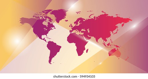 world map with abstract graphics