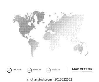 World map abstract line gray on white background vector for presentation. Creative concept for infographic.