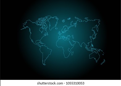 World map - Abstract mash line and point scales on dark background with Map World. Communications network map of the world. Vector Illustration eps10
