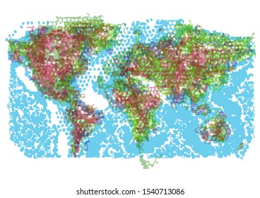 world map. abstract multicolor map isolated on white background