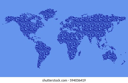 World map abstract texture. Earth map background. Vector illustration.