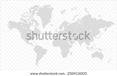 world map accurate scale transparent-09, world map vector image, modern world map, Illustration, eps 10, worldwide, all continents, all contries, world wide project
