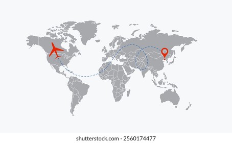 world map, World map of airline airplane flight path travel plans. Tourism and travel.7