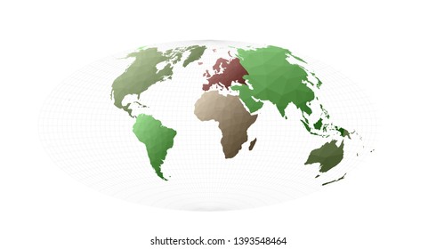 World map. Aitoff projection. Actual vector illustration.