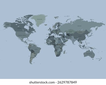 Mapa mundial con los 5 continentes