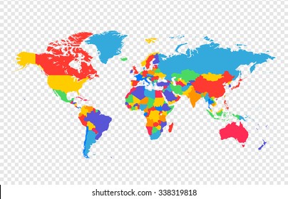 World Map - All Countries In Separate Layers