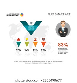 World map with analytics infographic vector illustration. Cartoon drawing of business scheme, report or brochure. Economy, finances, management concept for business report or presentation slide