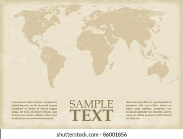 World Map in antique style. Vector svg
