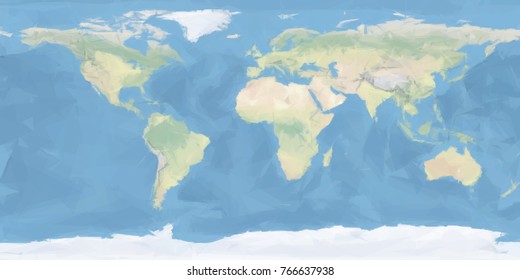 World Map. Artistic, Low Poly, Triangulated. Vector