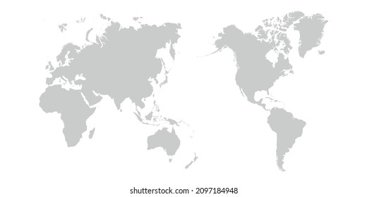 World map asia in centre