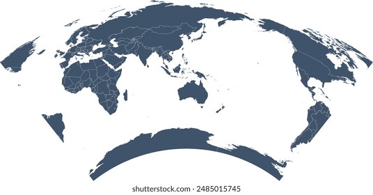Weltkarte in Asien Süd Äquidistante Kegelprojektion
