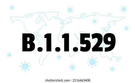 World map with B.1.1529 Omicron virus icons. New coronavirus, B11529 corona virus global infection, symbol, covid-19 sign, pandemic pictogram
