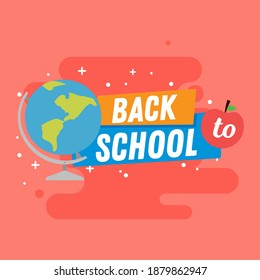 World map Back to school student picture - Vector