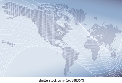 A world map background global business or technology abstract concept