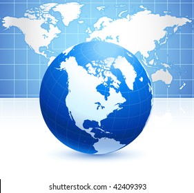 world map background with globe