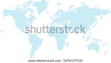 A world map background made of squares or diamond shapes 