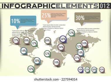 World map background. Modern elements of info graphics. World Map stock vector template