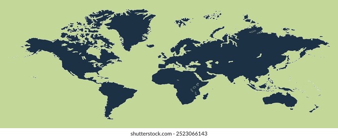 Fondo del mapa del mundo, mapa del mundo moderno, siluetas, todos los países, proyecto del mapa del mundo, mapa ilustrado de Vector