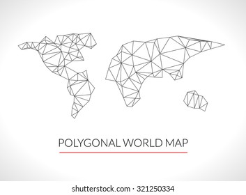 World map background in polygonal 3d style. Modern infographics.