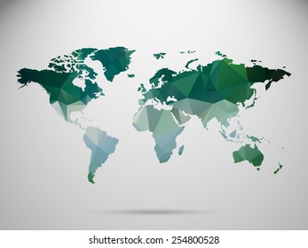 World map background in polygonal style background.