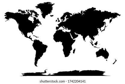 world map background simple design. World map vector, isolated on white background. Flat Earth, gray map template for web site pattern, anual report, inphographics. Globe similar worldmap icon. Travel