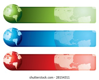 World map banners