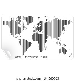 World map in the bar code concept vector file