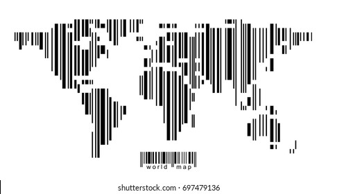 World map as barcode