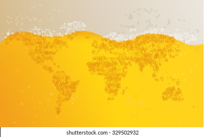 World map beer background